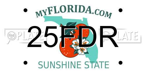 25FDR Florida License Plate