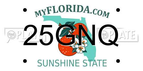 25GNQ Florida License Plate