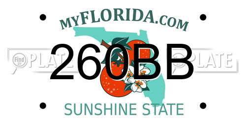260BB Florida License Plate