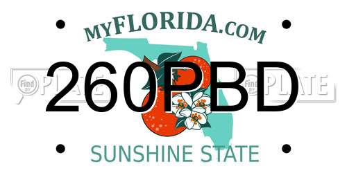 260PBD Florida License Plate
