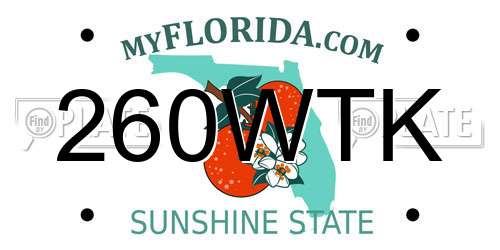 260WTK Florida License Plate