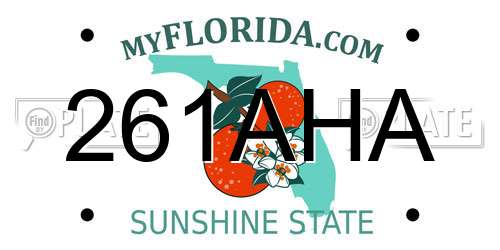 261AHA Florida License Plate