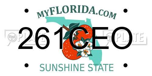 261CEO Florida License Plate