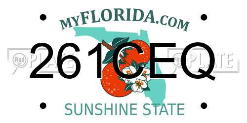 261CEQ Florida License Plate