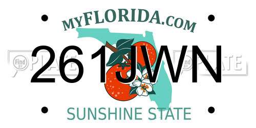 261JWN Florida License Plate