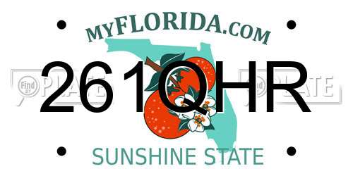 261QHR Florida License Plate