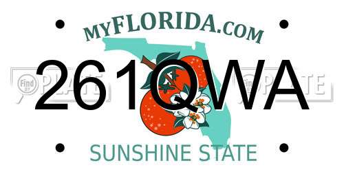 261QWA Florida License Plate