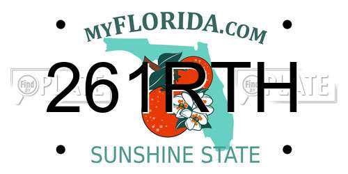 261RTH Florida License Plate