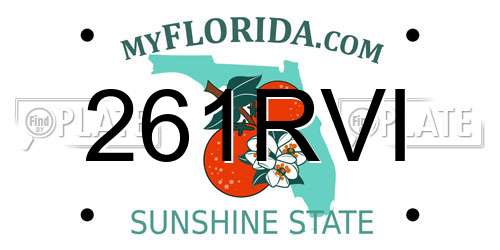 261RVI Florida License Plate