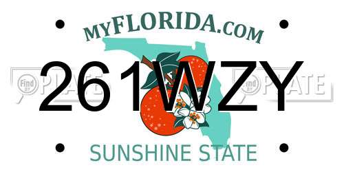 261WZY Florida License Plate