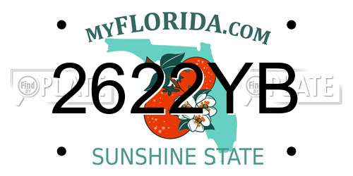 2622YB Florida License Plate