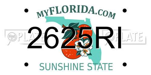 2625RI Florida License Plate