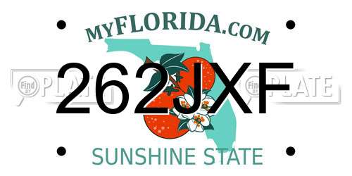262JXF Florida License Plate