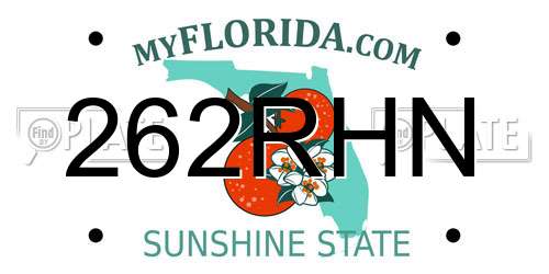 262RHN Florida License Plate