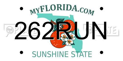 262RUN Florida License Plate