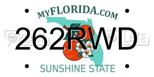 262RWD Florida License Plate