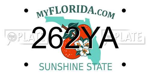 262YA Florida License Plate