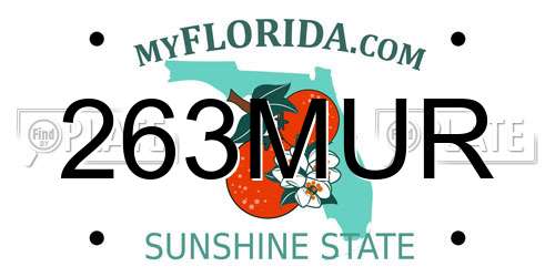 263MUR Florida License Plate