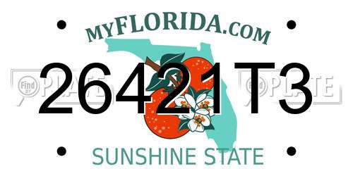 26421T3 Florida License Plate