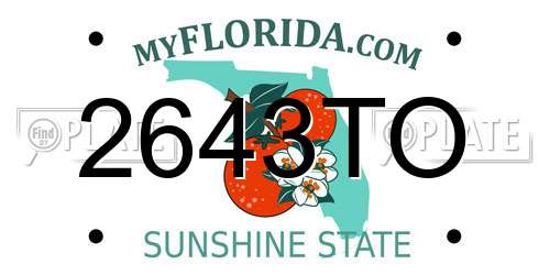2643TO Florida License Plate