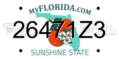26471Z3 Florida License Plate