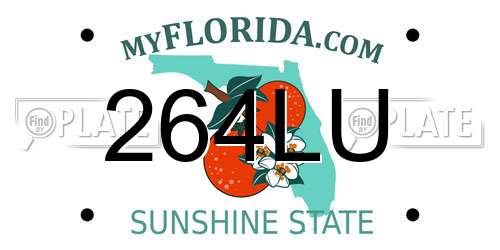 264LU Florida License Plate