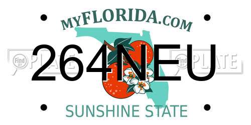 264NEU Florida License Plate