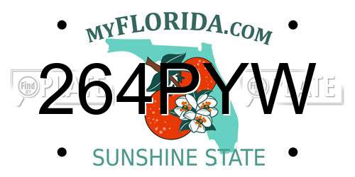 264PYW Florida License Plate