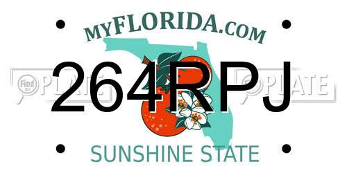 264RPJ Florida License Plate