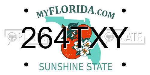 264TXY Florida License Plate
