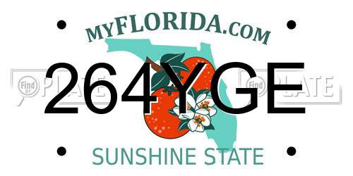 264YGE Florida License Plate
