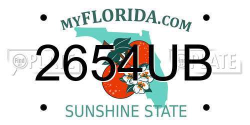 2654UB Florida License Plate