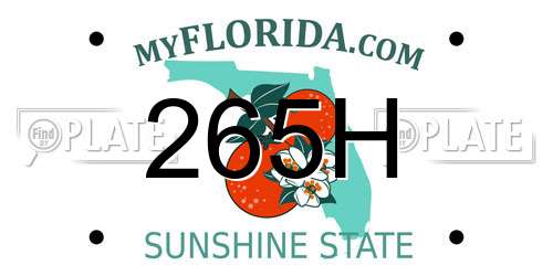 265H Florida License Plate