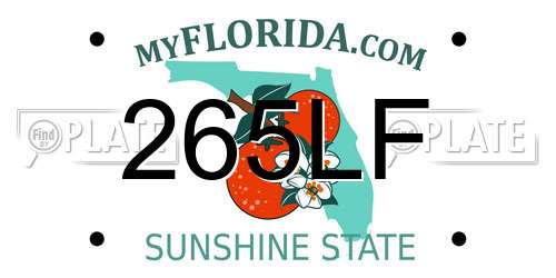 265LF Florida License Plate