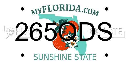 265QDS Florida License Plate