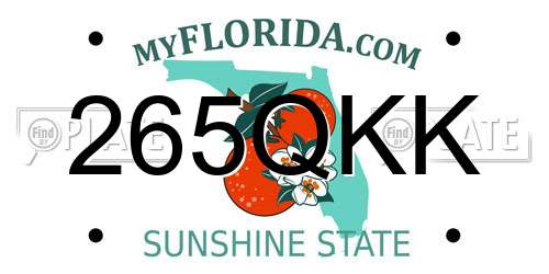 265QKK Florida License Plate