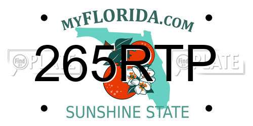 265RTP Florida License Plate