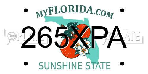 265XPA Florida License Plate