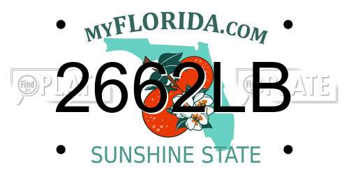 2662LB Florida License Plate