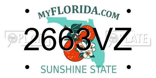 2663VZ Florida License Plate