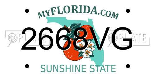 2668VG Florida License Plate