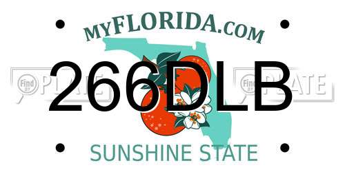 266DLB Florida License Plate