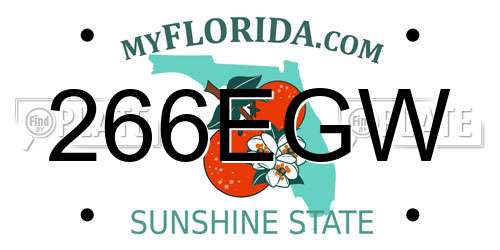 266EGW Florida License Plate