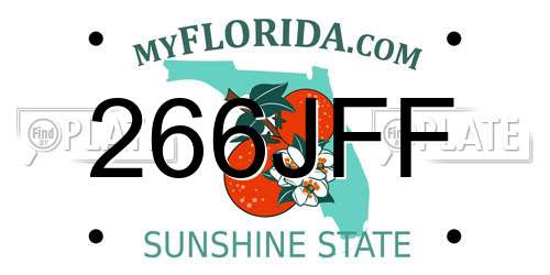 266JFF Florida License Plate