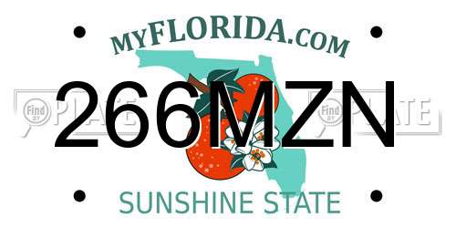 266MZN Florida License Plate