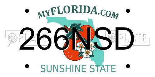 266NSD Florida License Plate