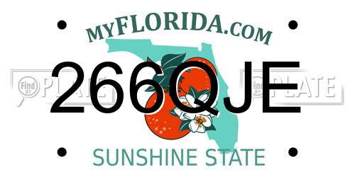 266QJE Florida License Plate