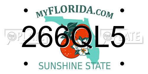 266QL5 Florida License Plate