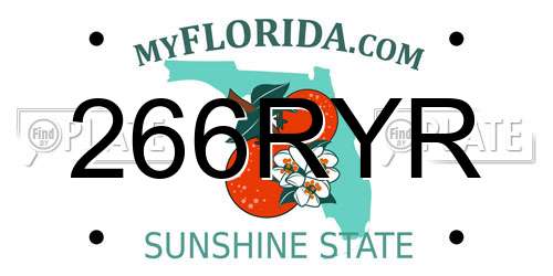 266RYR Florida License Plate