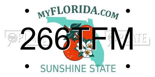 266TFM Florida License Plate